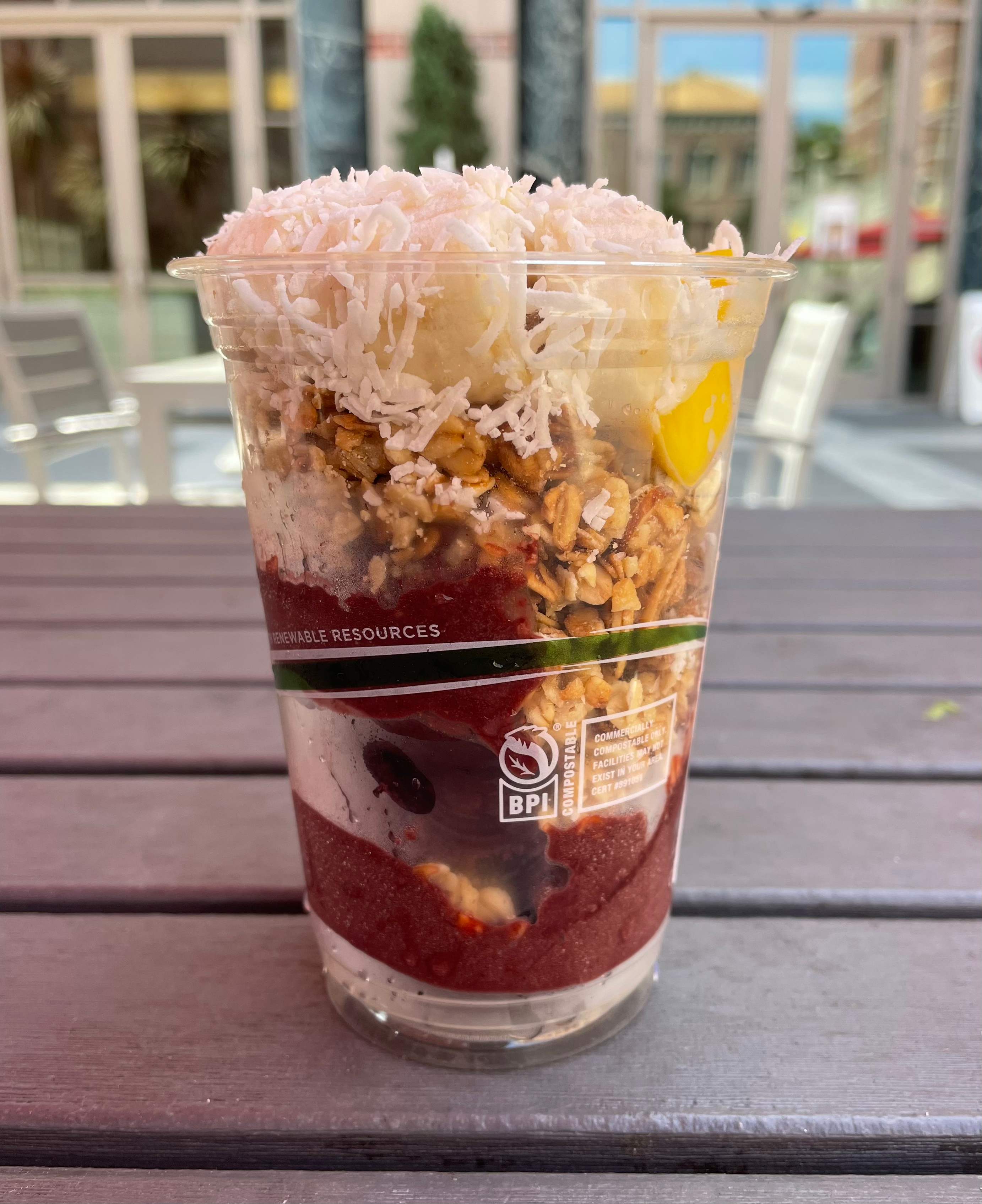 Acai bowl (really, a cup) from C&G Juice