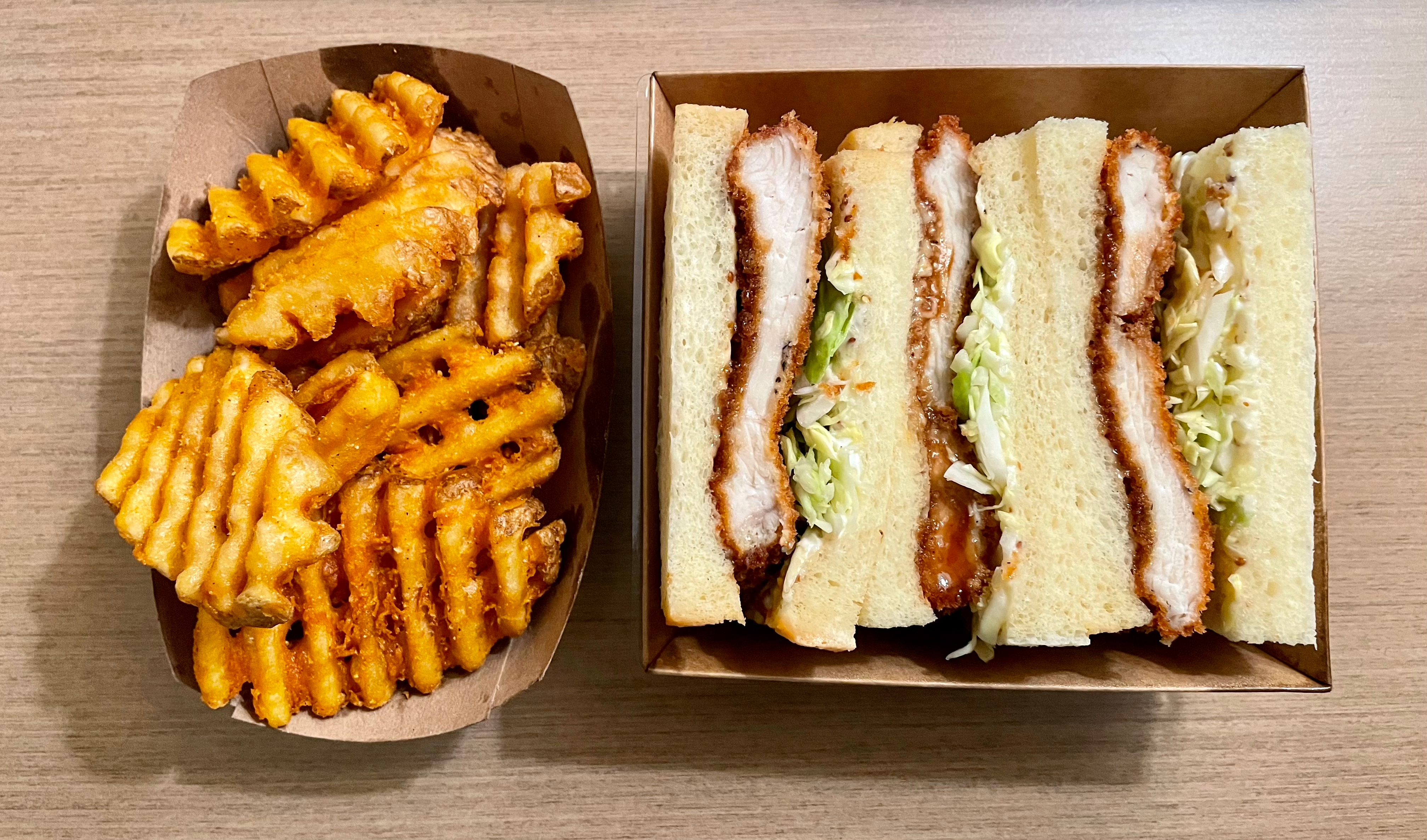 Rosemary Katsu Sando and Fries; $15.00