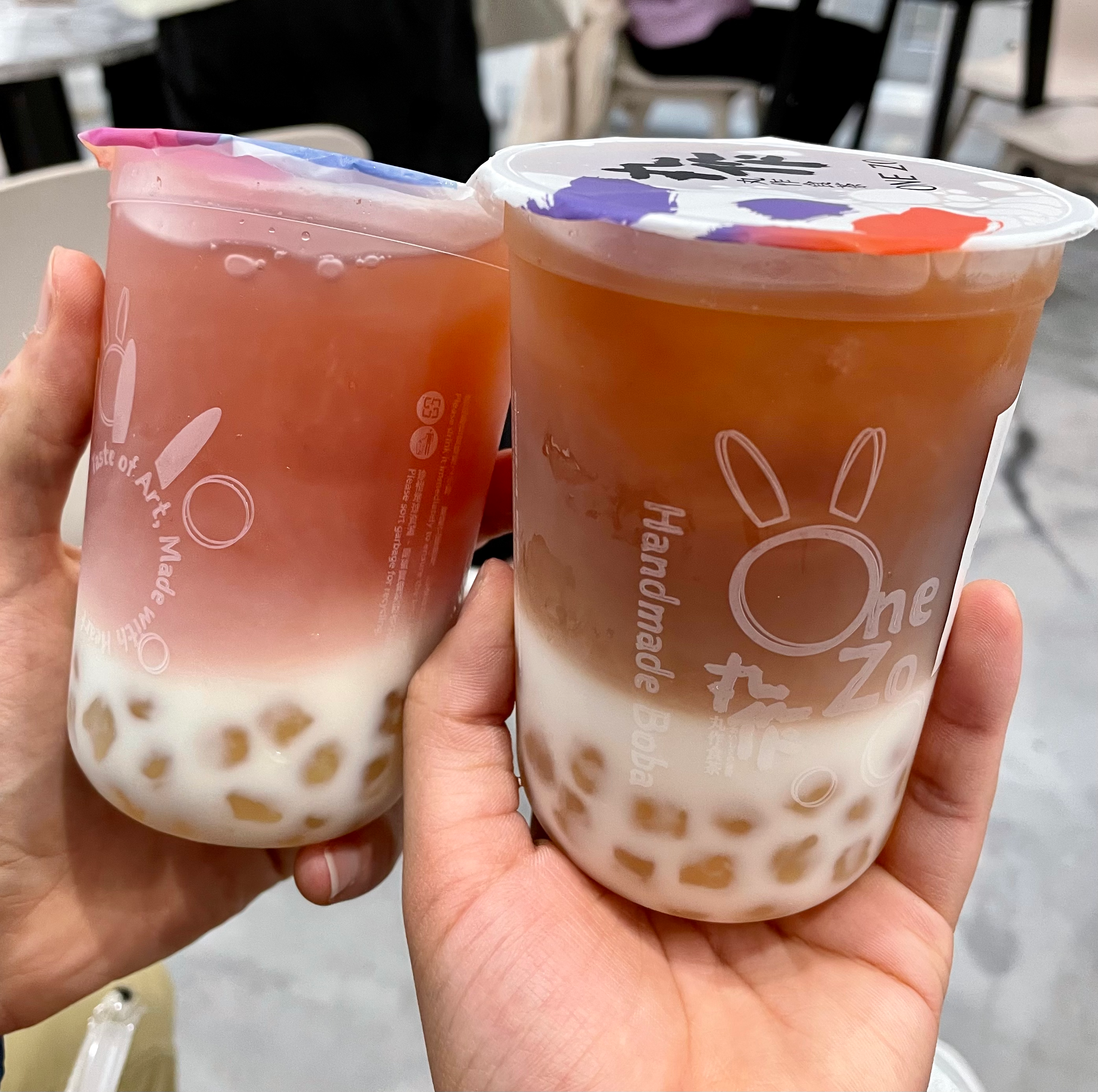 Black Tea Latte with Honey Boba, Roasted Rice Tea Latte with Honey Boba; $4.75 each