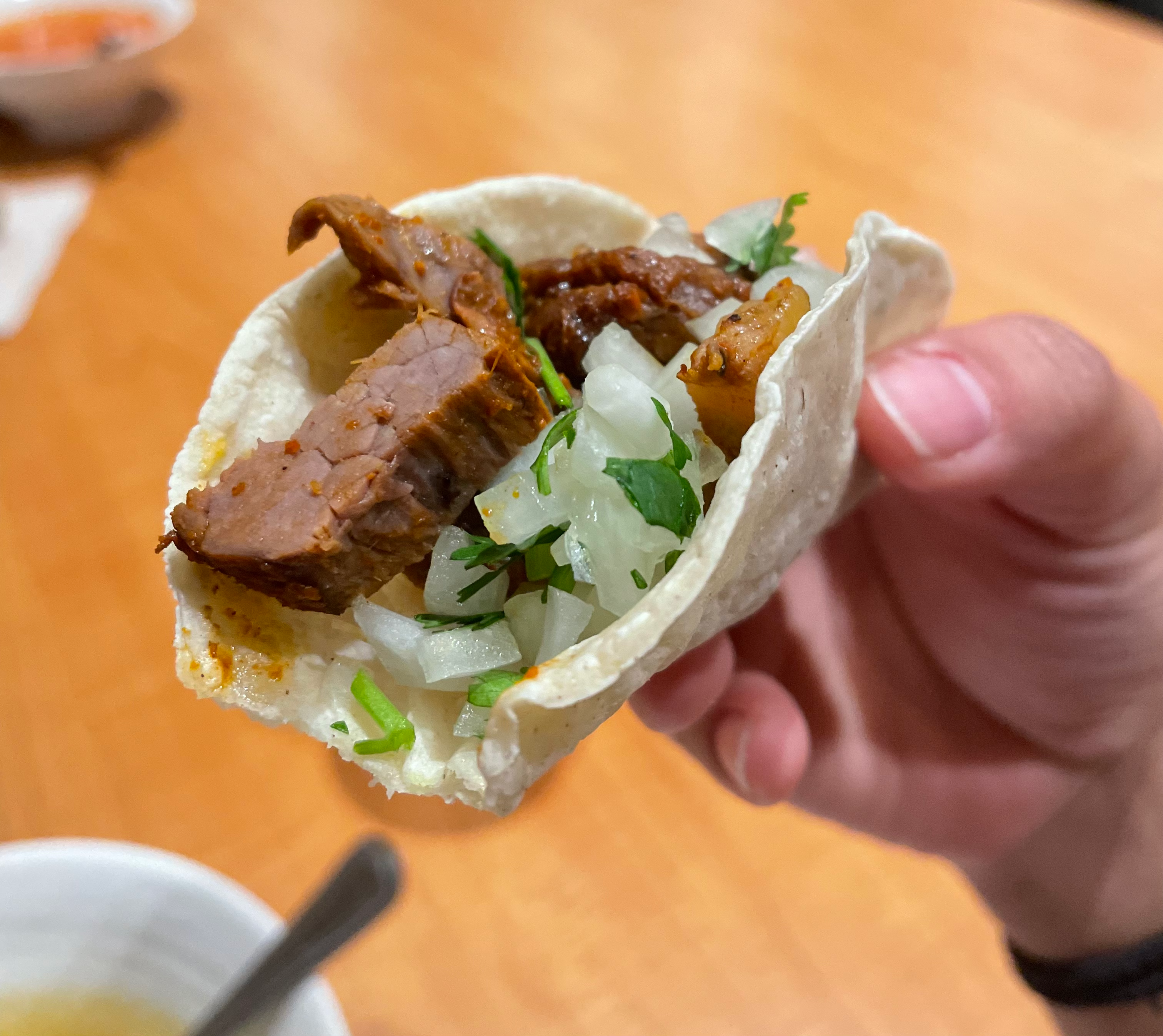 Carne asada taco from the Bistro line